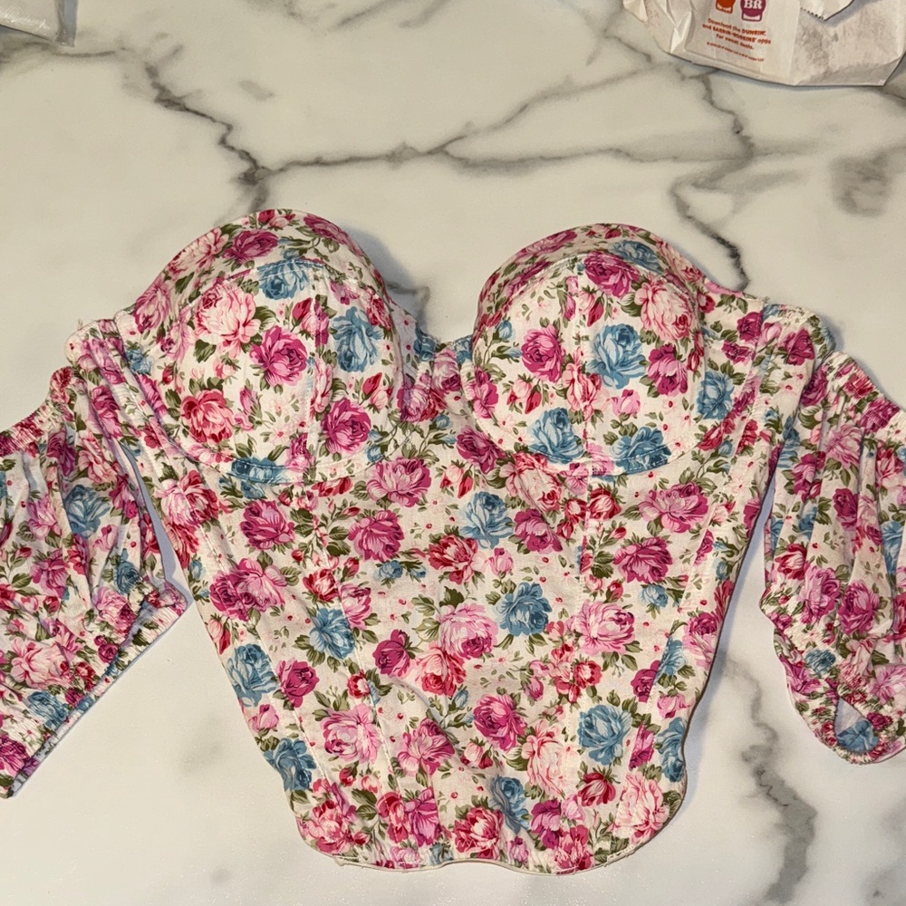 Floral Off-Shoulder Women's Top Corset